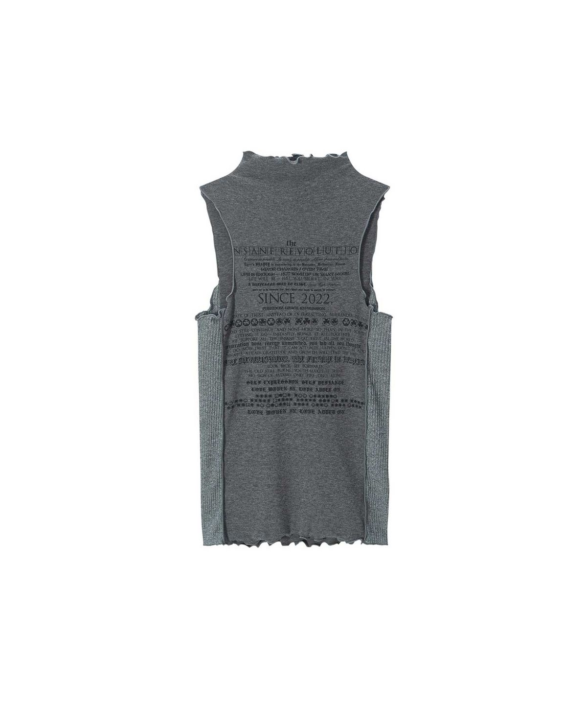 인세인개러지(INSANEGARAGE) INSANE WOMEN HALF ZIP-UP SLEEVELESS_CHARCOAL