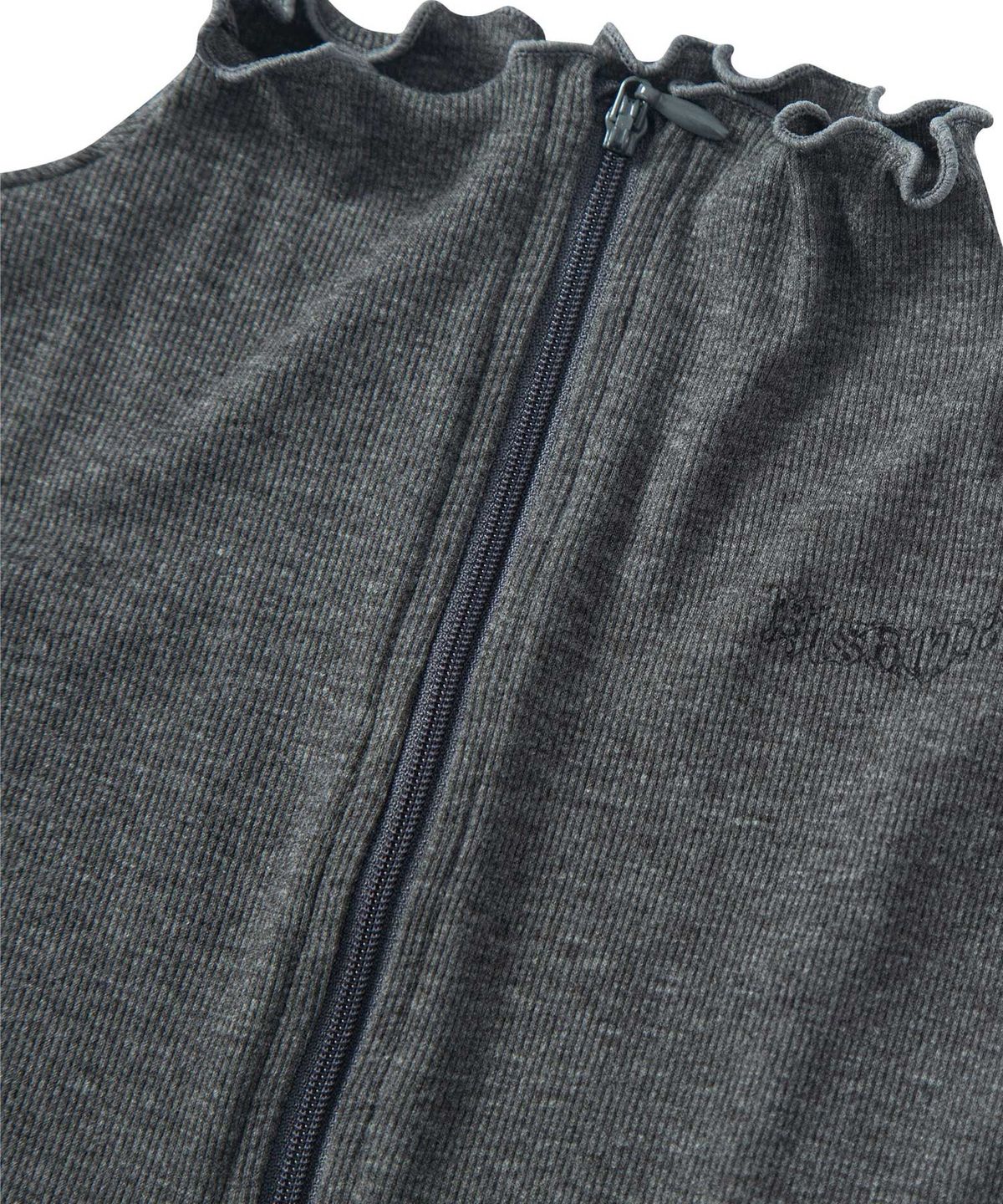 인세인개러지(INSANEGARAGE) INSANE WOMEN HALF ZIP-UP SLEEVELESS_CHARCOAL