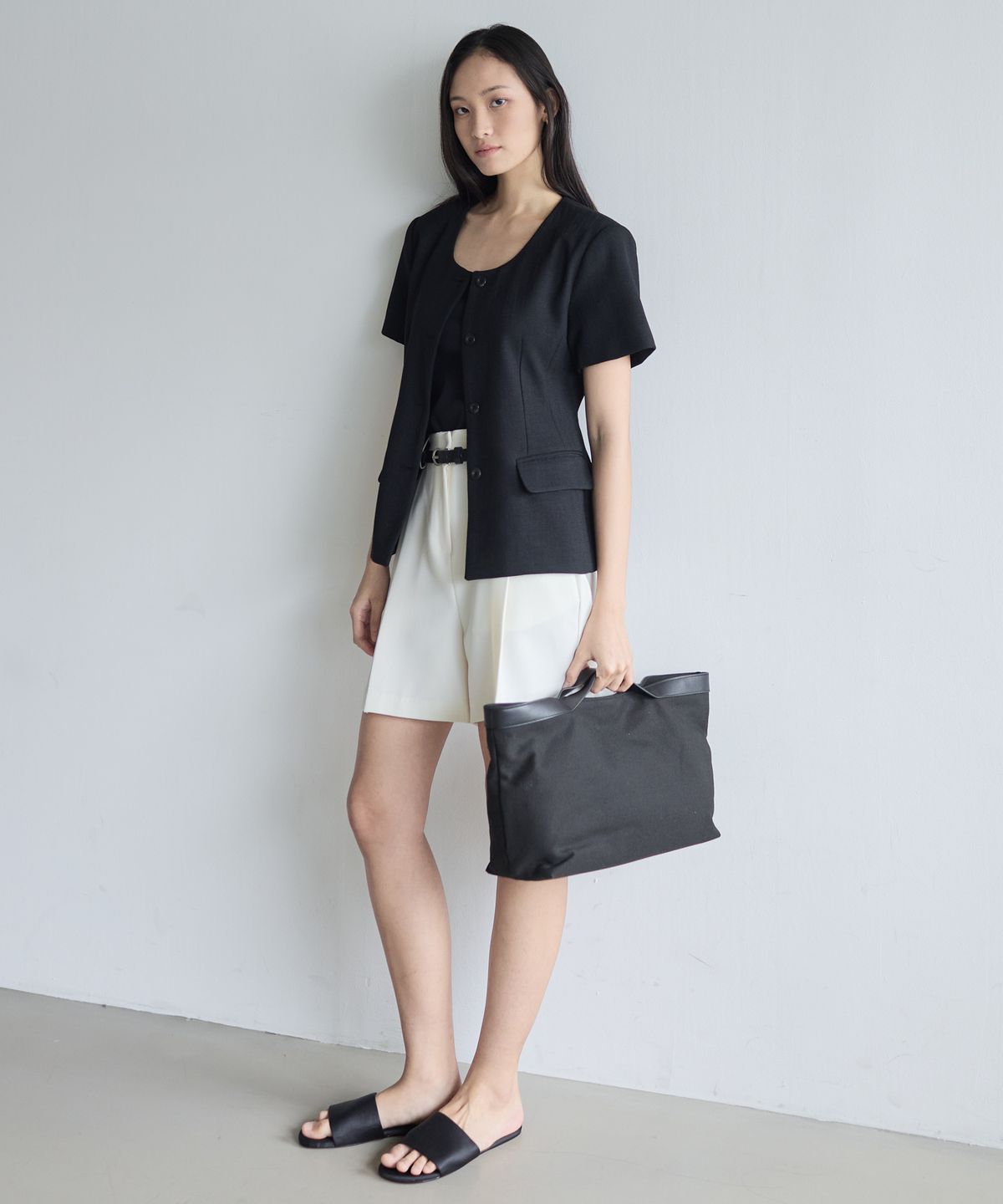 누토프(NUTOFFE) Round Line Jacket_Black