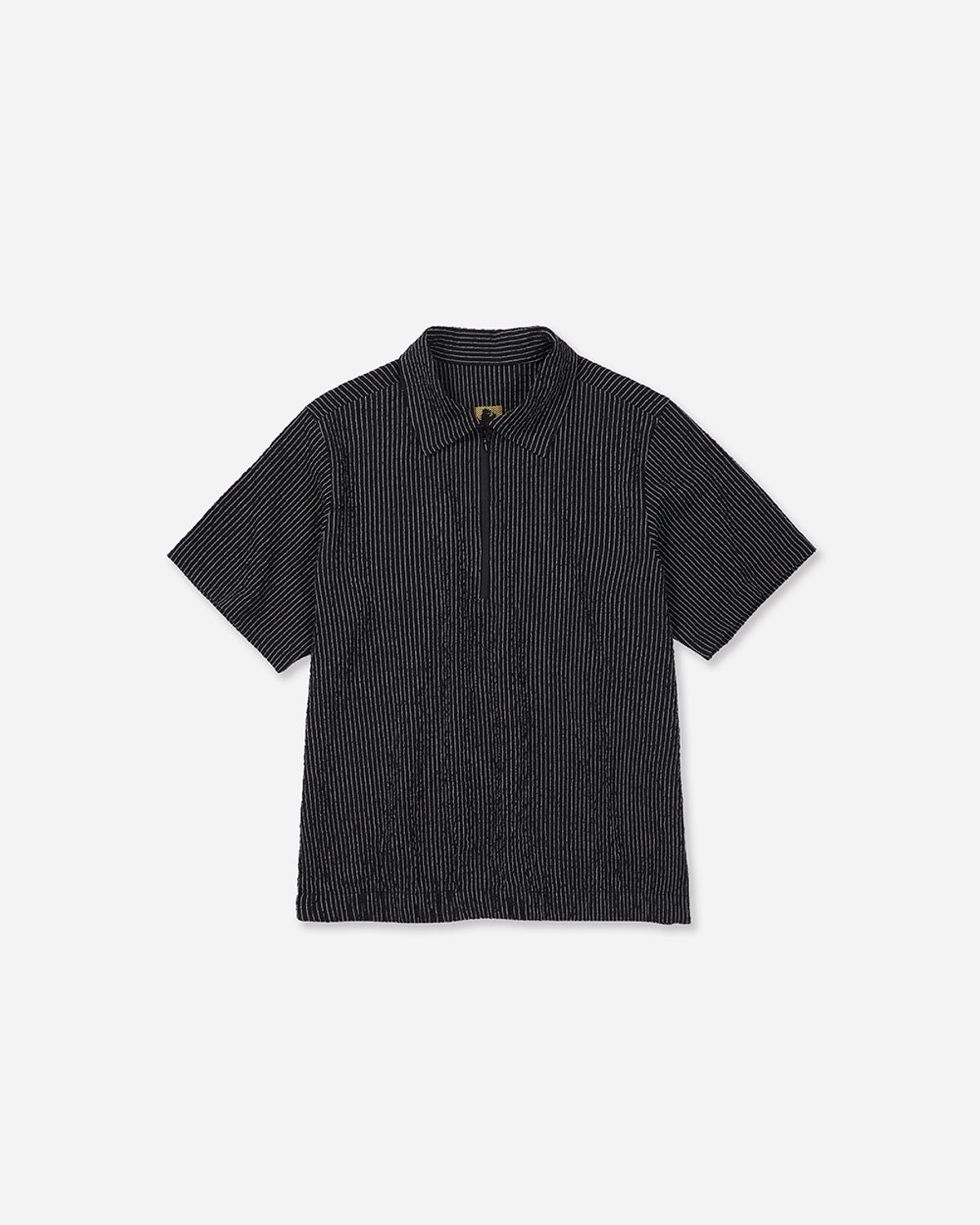 사일런트실러블(SILENTSYLLABLE) Ripple half zip shirt / Black
