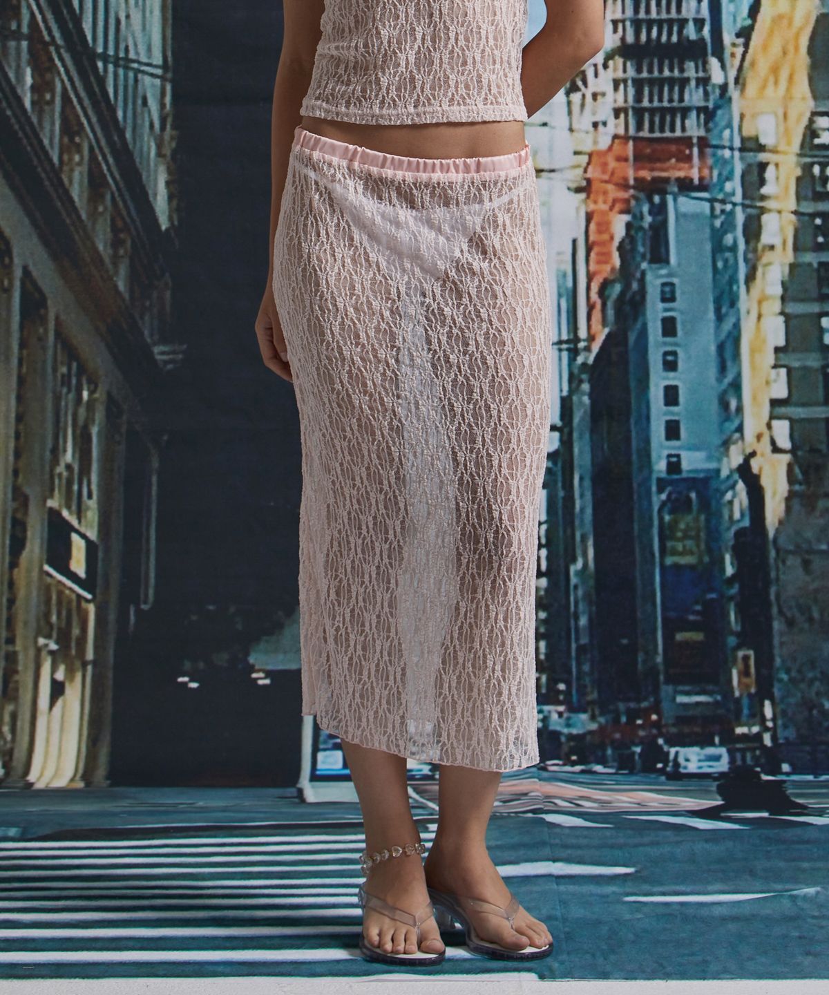 게이트리스(GATELESS) JACQUARD LACE SKIRT