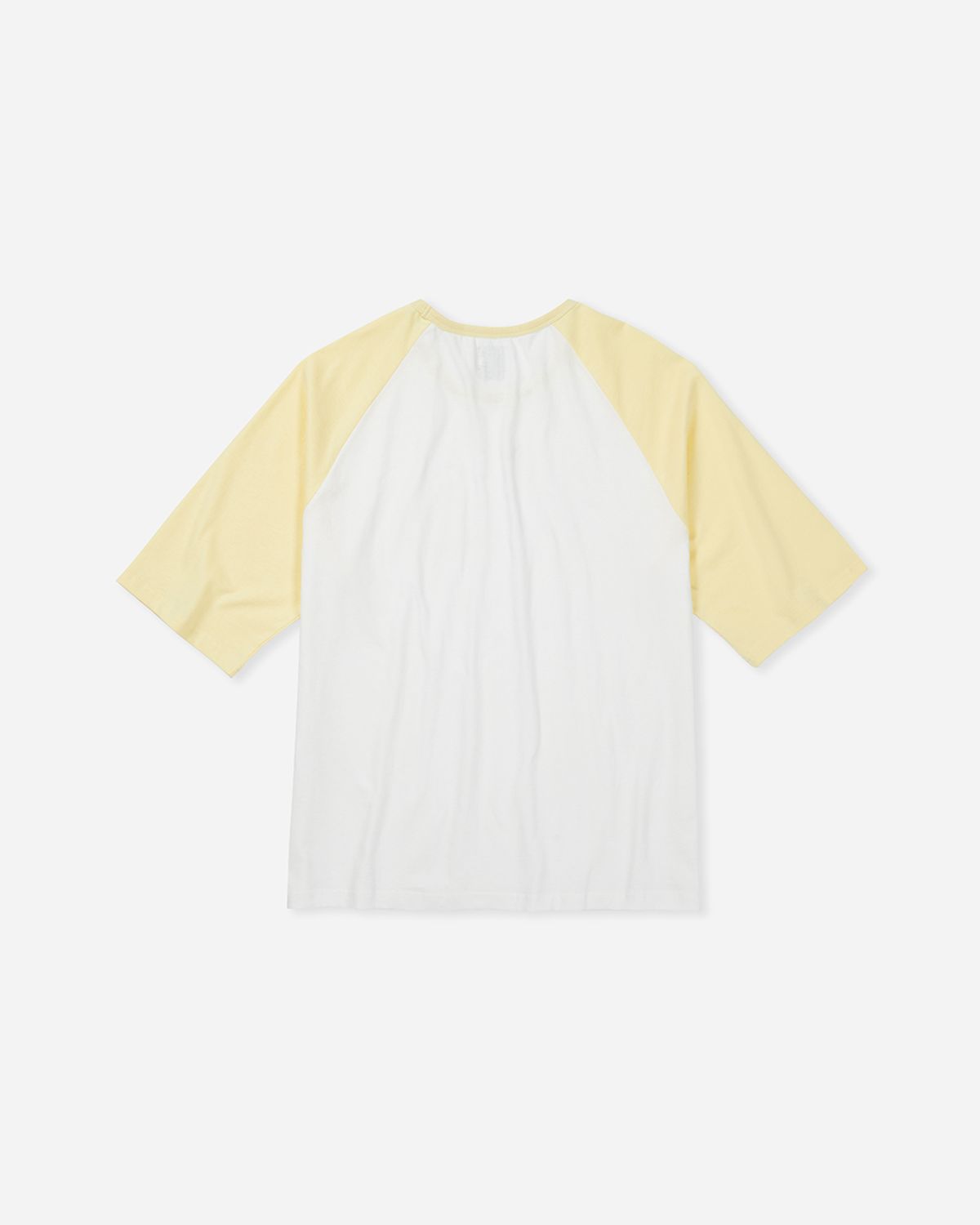 사일런트실러블(SILENTSYLLABLE) Two tone raglan T-shirts / Pale Lemon