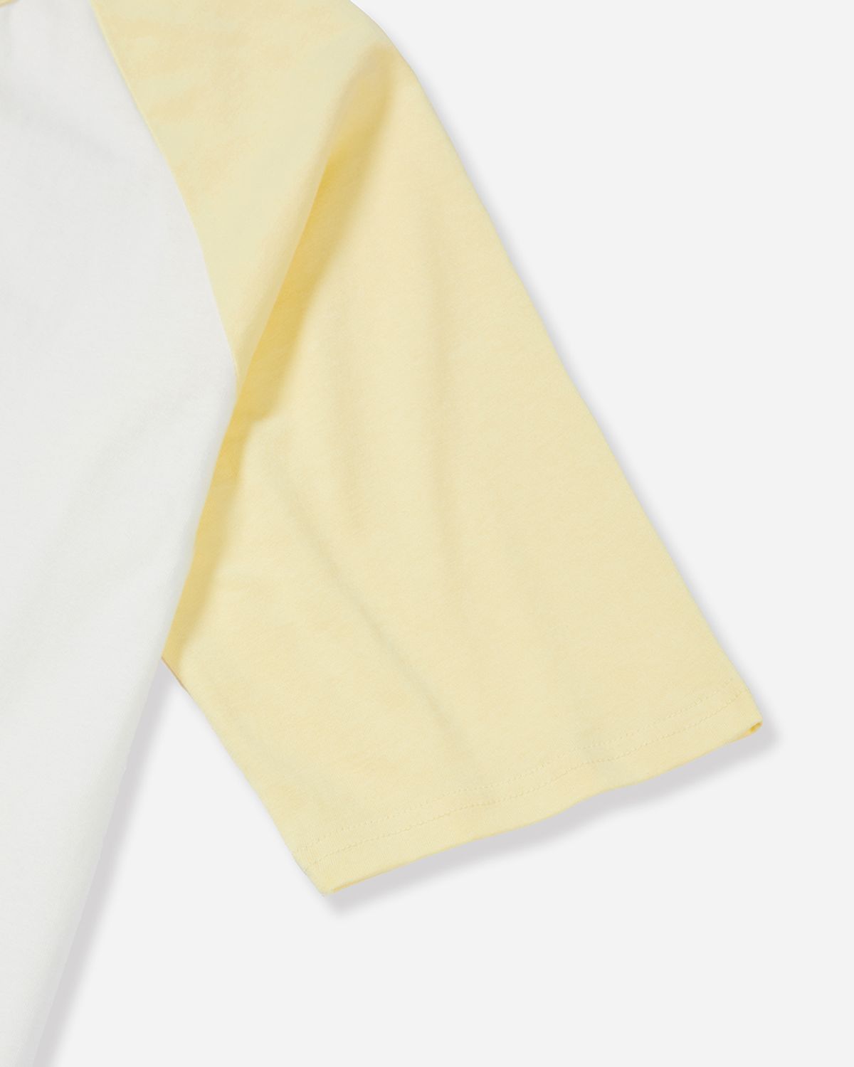 사일런트실러블(SILENTSYLLABLE) Two tone raglan T-shirts / Pale Lemon