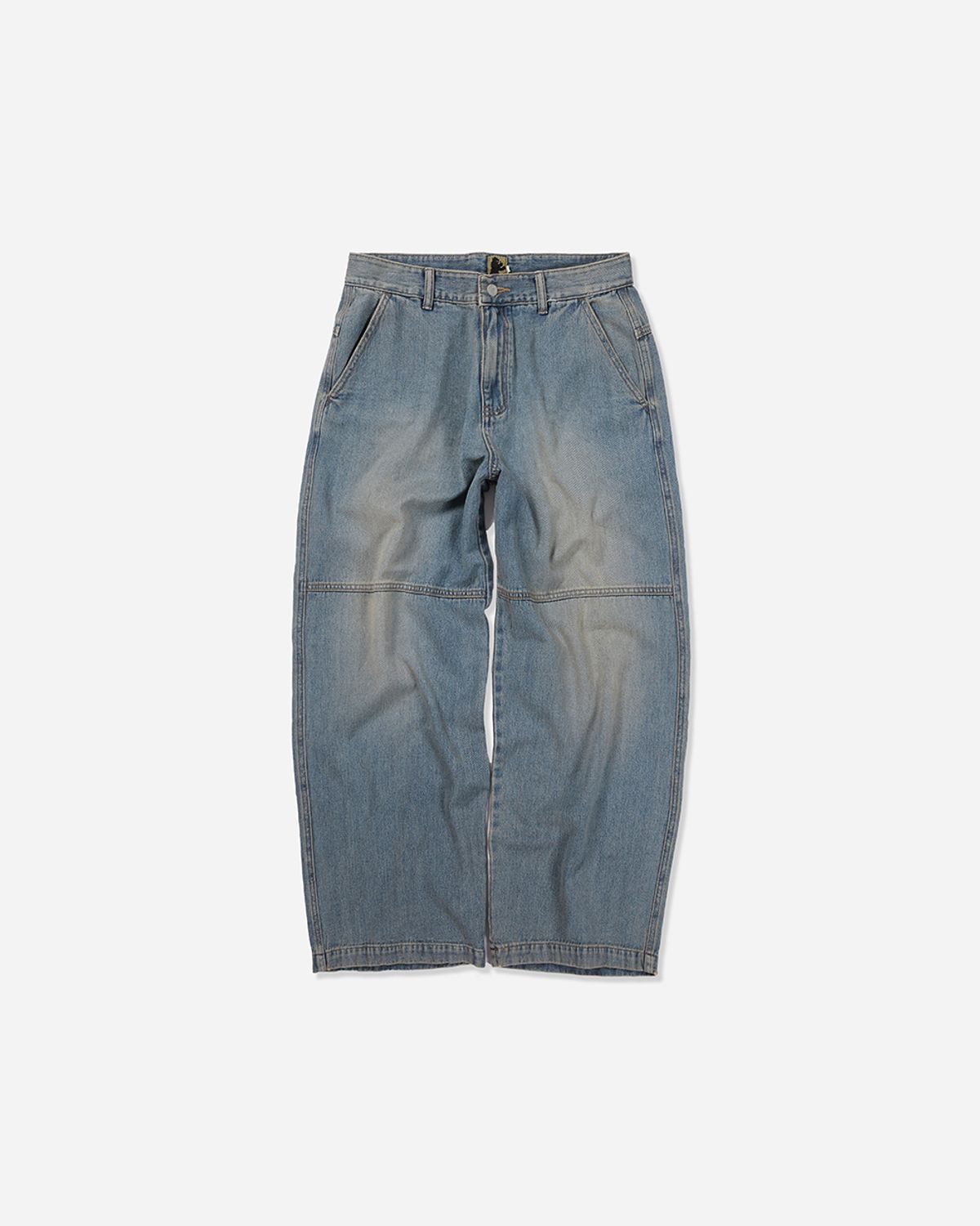 사일런트실러블(SILENTSYLLABLE) Knee panel denim pants / Mid blue