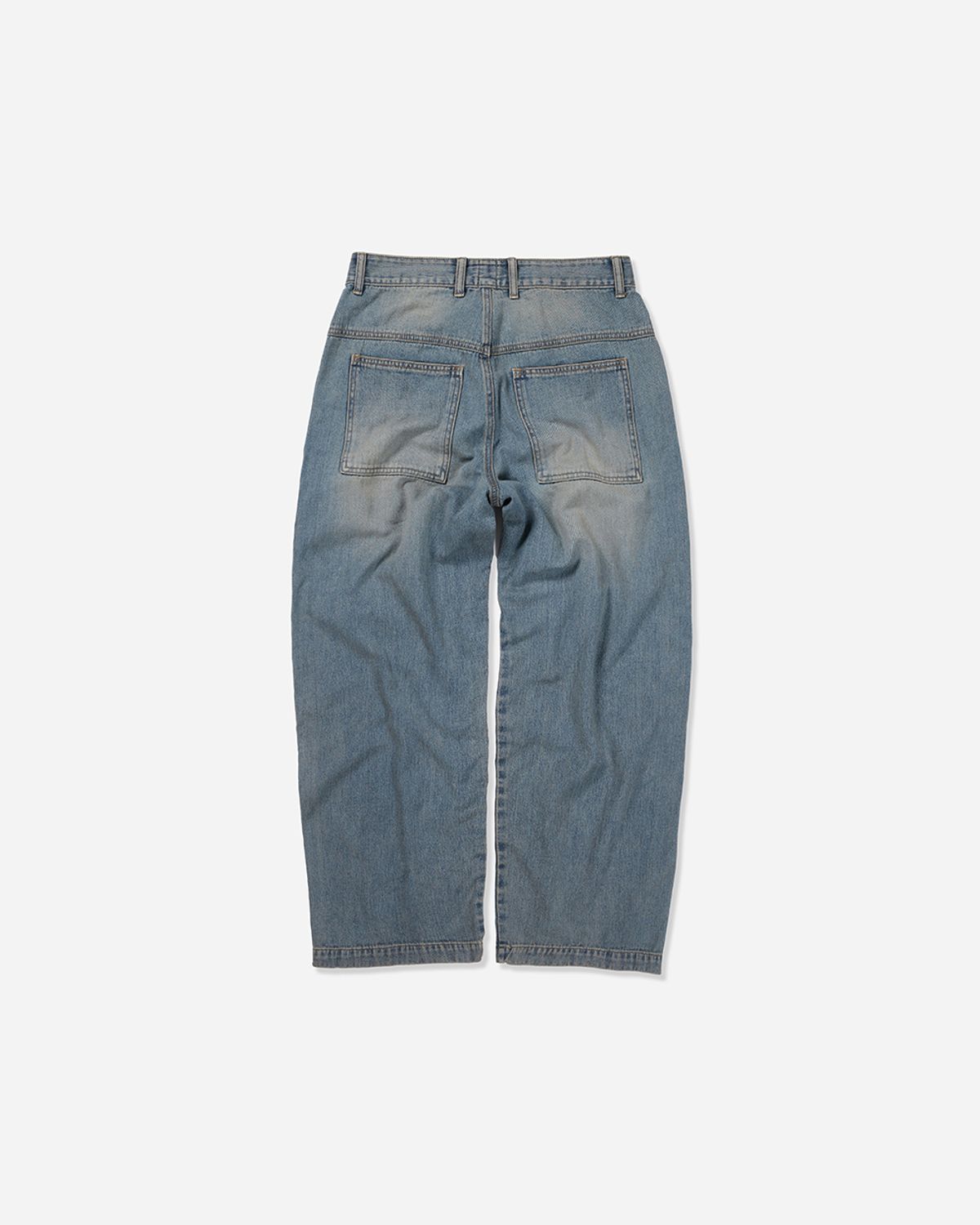 사일런트실러블(SILENTSYLLABLE) Knee panel denim pants / Mid blue