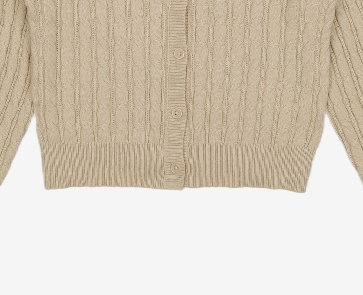 미쏘(MIXXO) 라운드넥 케이블 가디건_MIWCKET43T S