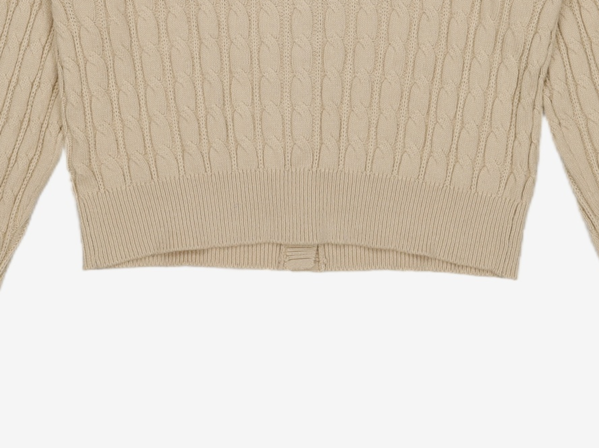 미쏘(MIXXO) 라운드넥 케이블 가디건_MIWCKET43T S