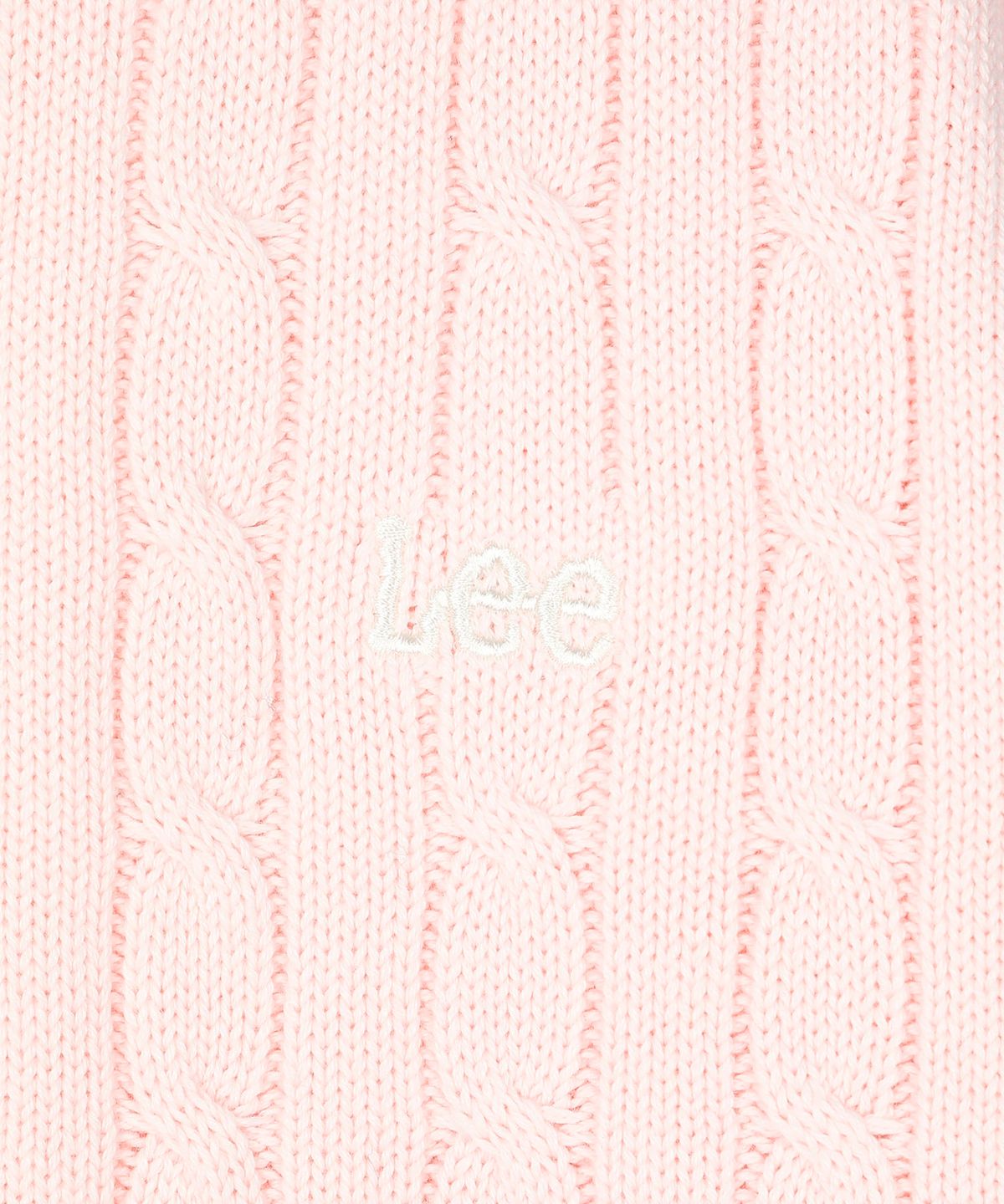리 키즈(LEE KIDS) 케이블 스몰로고 니트 풀오버 라이트핑크 LK2604KT03LP