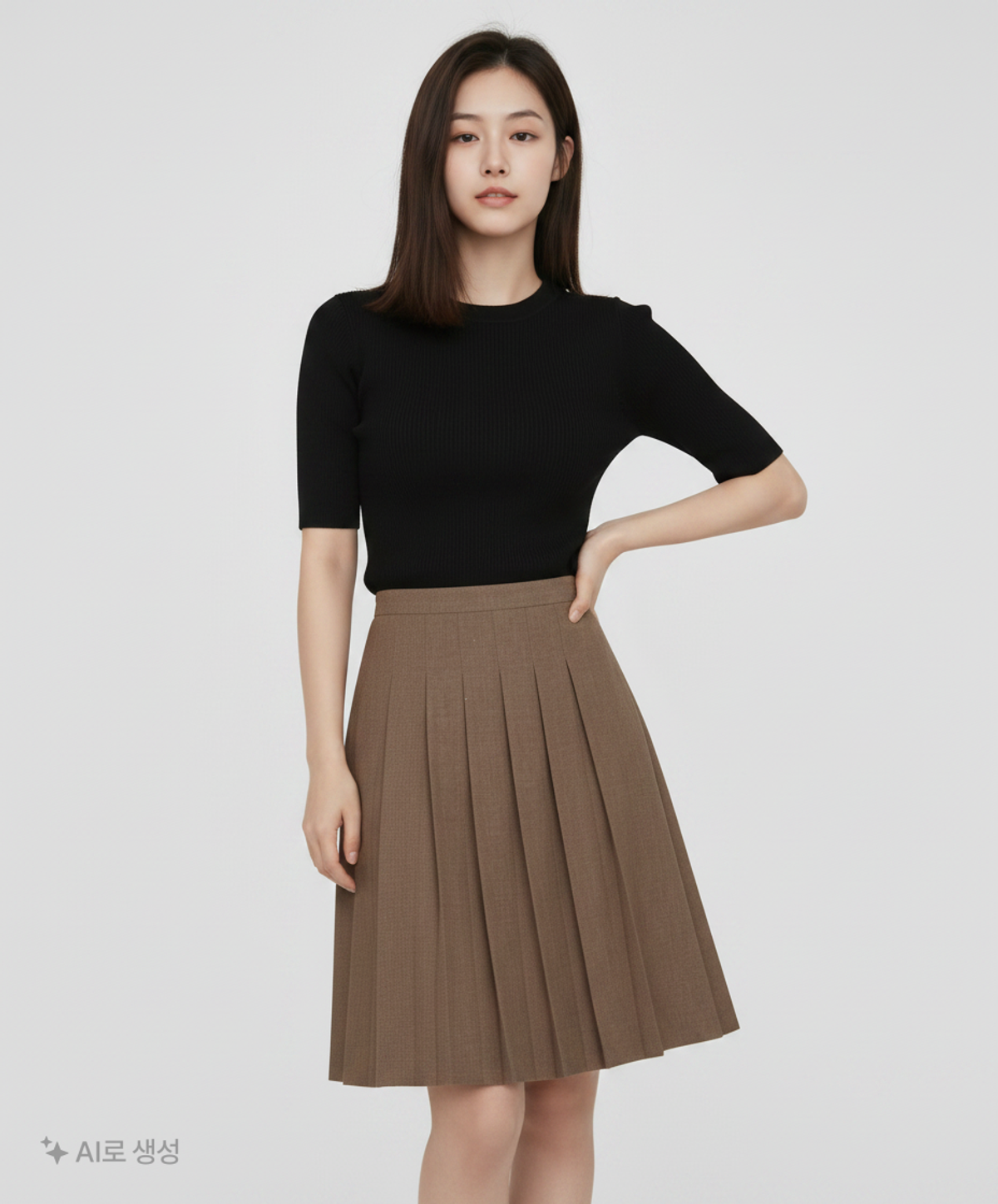 미쏘(MIXXO) 넓은 플리츠 롱 스커트 MIWWHBT11B 26