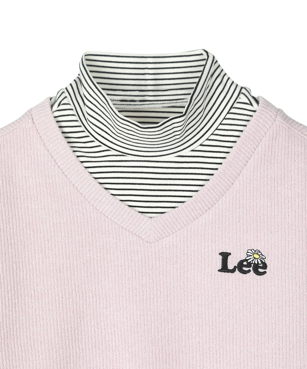 리 키즈(LEE KIDS) 레이어드 세미 크롭 스웻셔츠 핑크 LK2604CR71PI