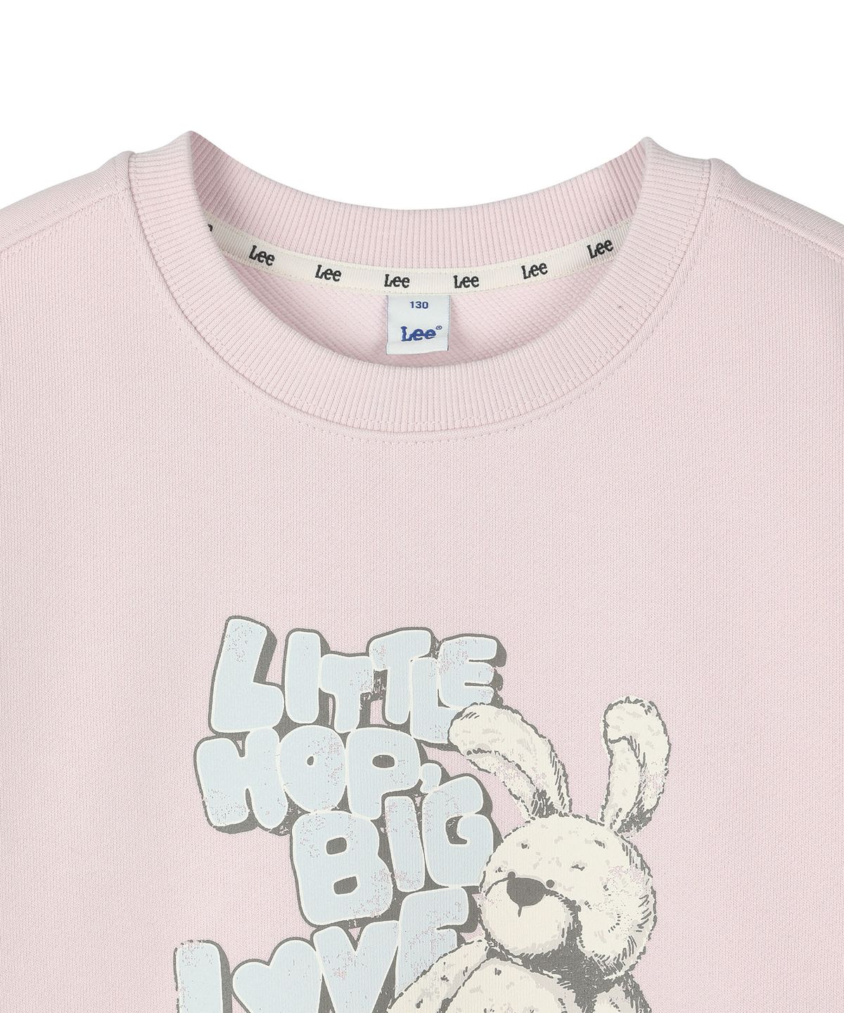 리 키즈(LEE KIDS) 토끼 그래픽 크롭 스웻셔츠 핑크 LK2604CR70PI