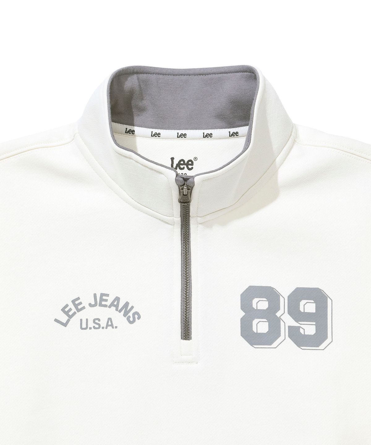리 키즈(LEE KIDS) 체스트 아트웍 반집업 기모 스웻셔츠 아이보리 LK2604CR10IV