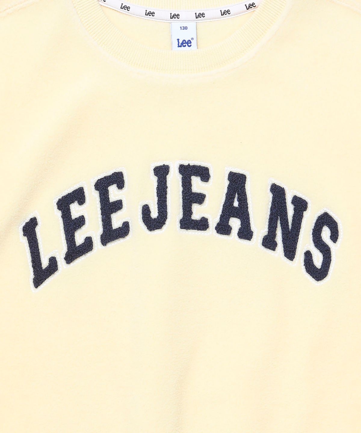 리 키즈(LEE KIDS) 플리스 자수 로고 스웻셔츠 라이트옐로우 LK2604CR03LY