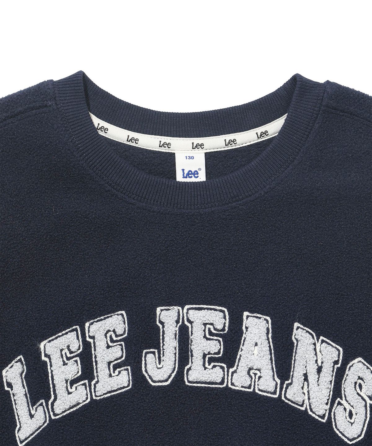 리 키즈(LEE KIDS) 플리스 자수 로고 스웻셔츠 네이비 LK2604CR03NA