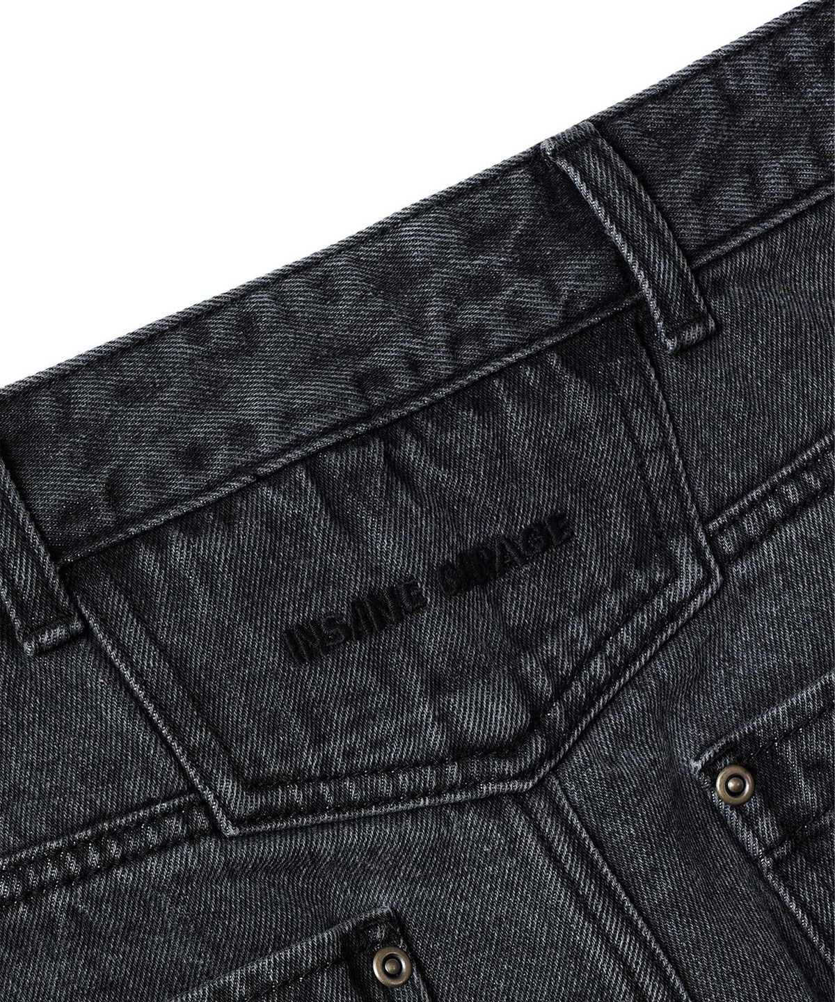 인세인개러지(INSANEGARAGE) INSANE WASHED DENIM PANTS_BLACK