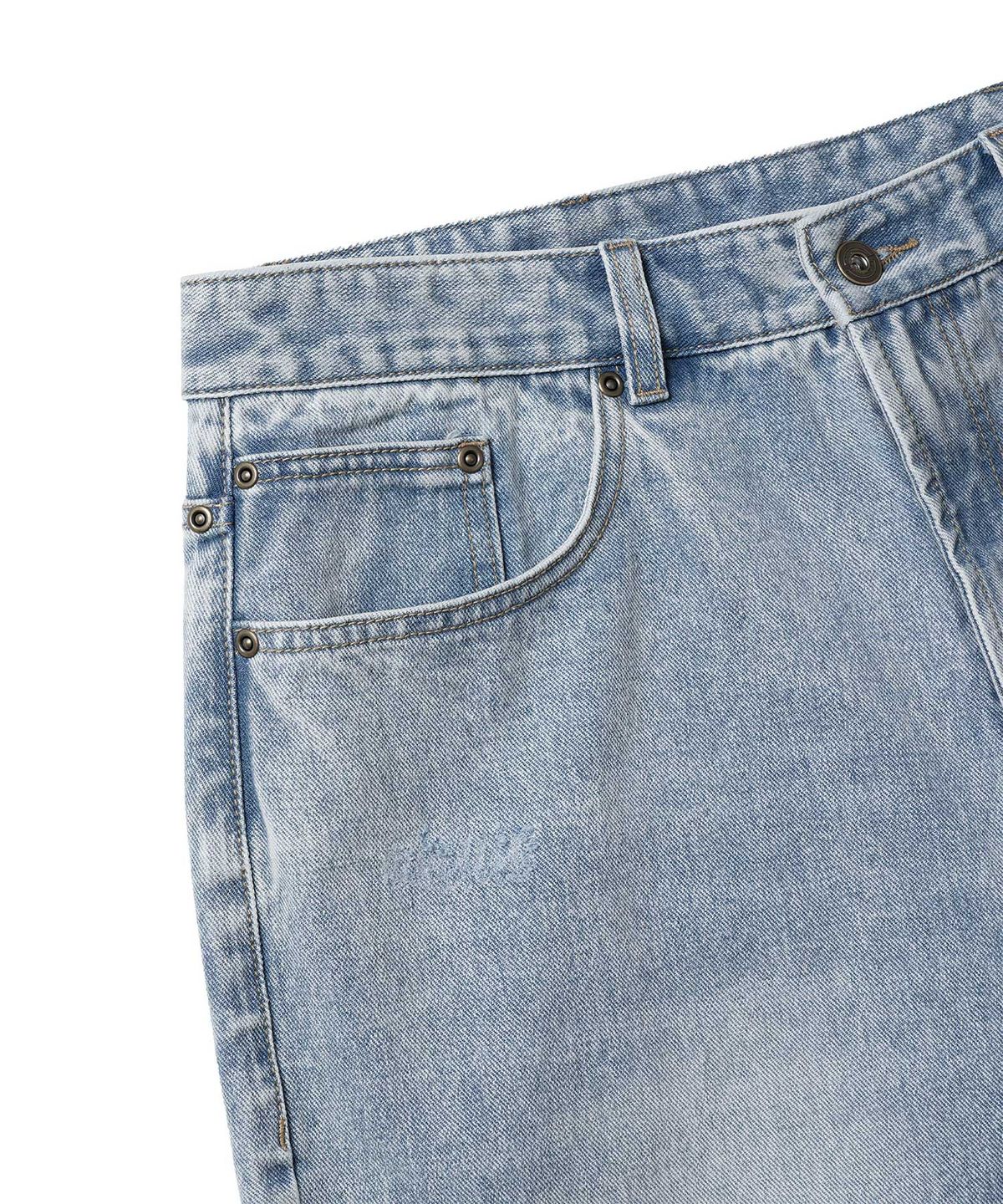 인세인개러지(INSANEGARAGE) INSANE LETTERING DENIM PANTS_LIGHT BLUE