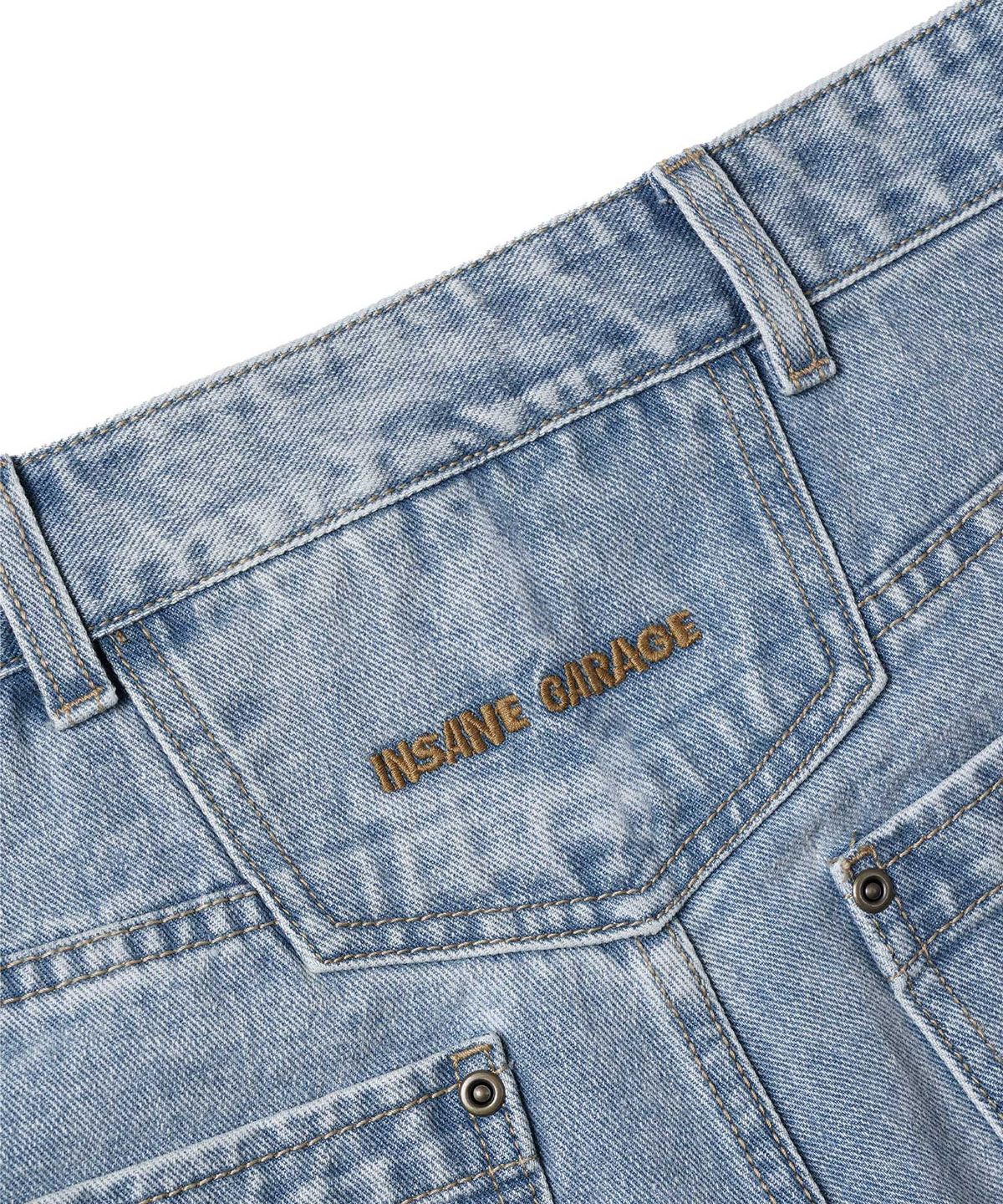 인세인개러지(INSANEGARAGE) INSANE LETTERING DENIM PANTS_LIGHT BLUE