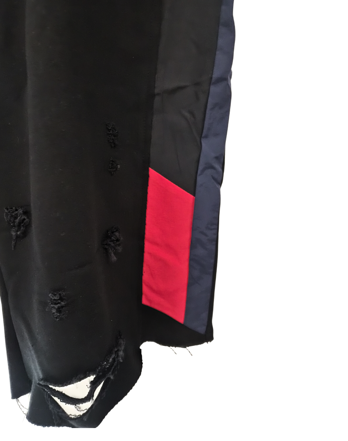 오디너리피플(ORDINARY PEOPLE) RE : Patchline Color Damage Washed Trackers Sweat Half Pants [BLACK]