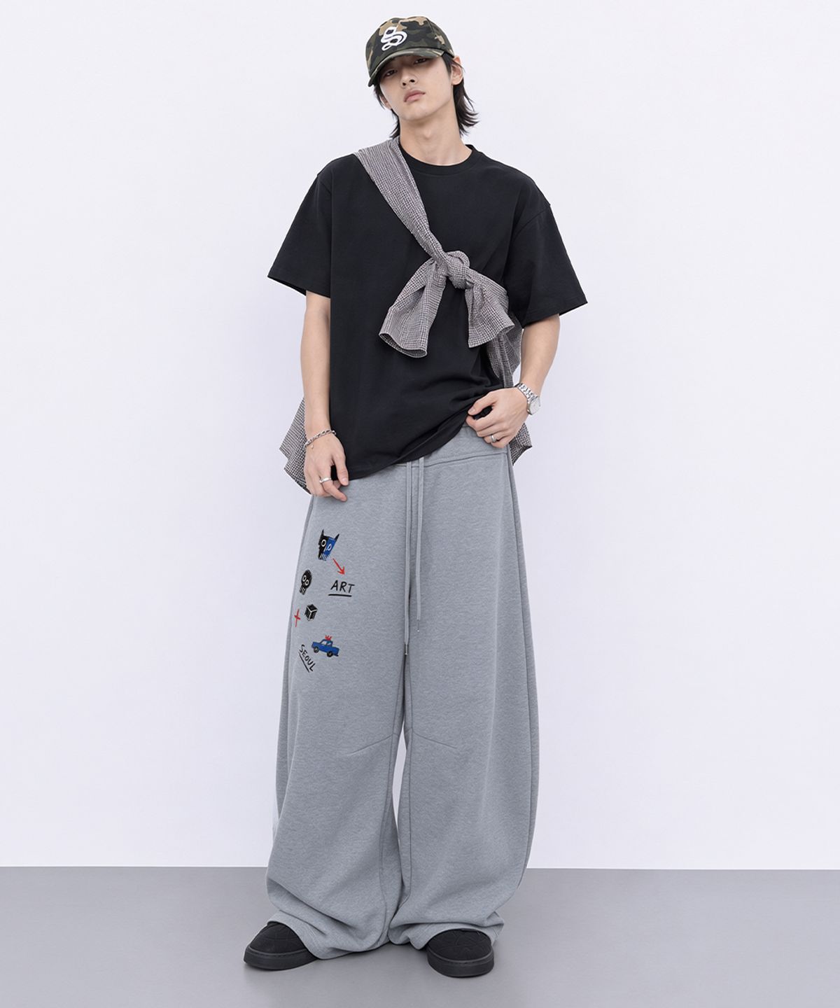 아티스트웨어(ARTISTWEAR) [ATW] 리틀 카오스 라인 와이드팬츠 - 2COLOR