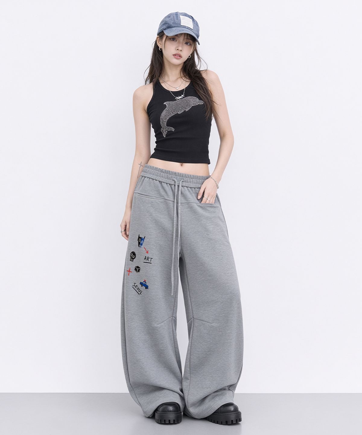 아티스트웨어(ARTISTWEAR) [ATW] 리틀 카오스 라인 와이드팬츠 - 2COLOR