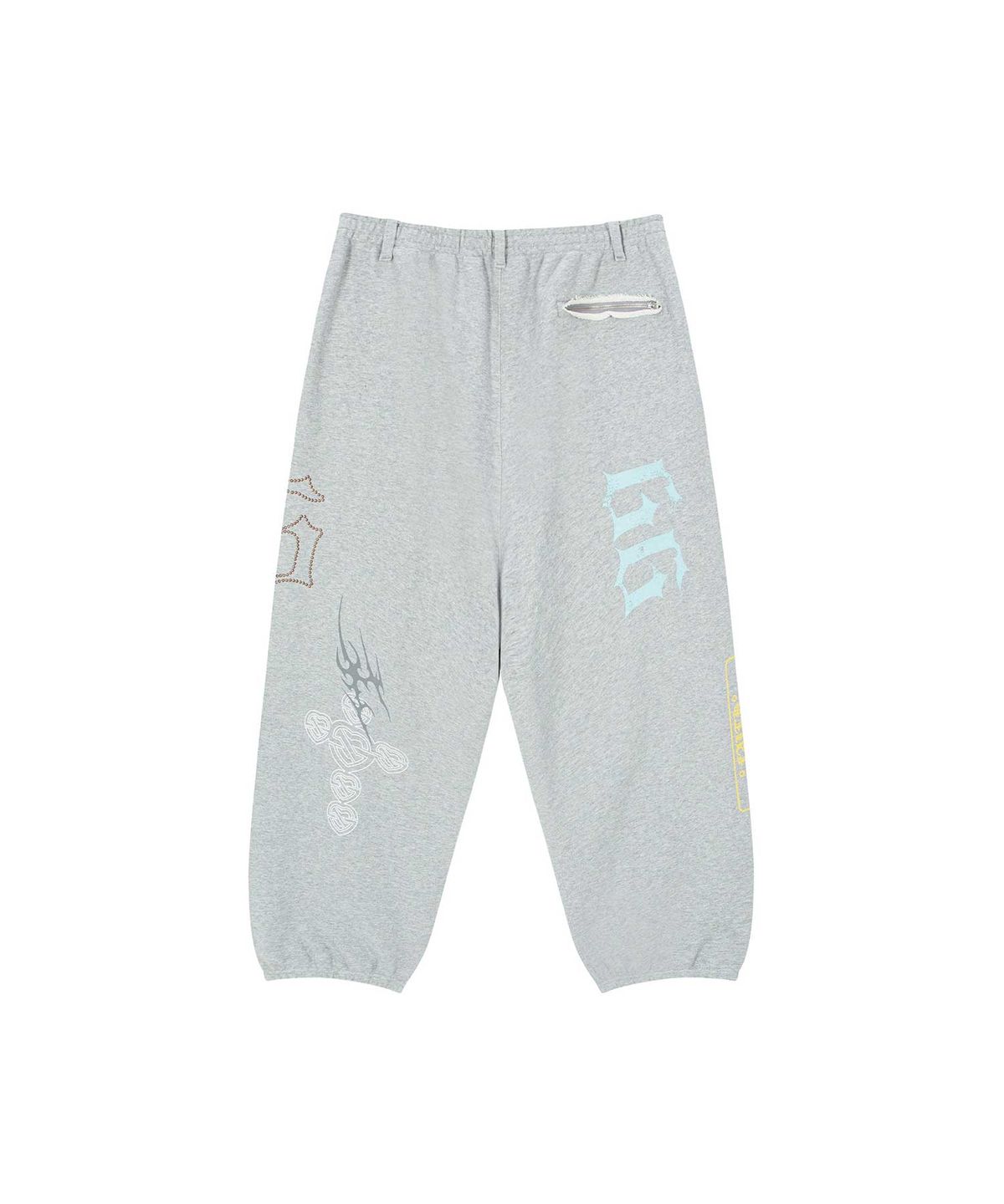인세인개러지(INSANEGARAGE) INSANE RHINESTONE SWEAT PANTS_MELANGE GREY