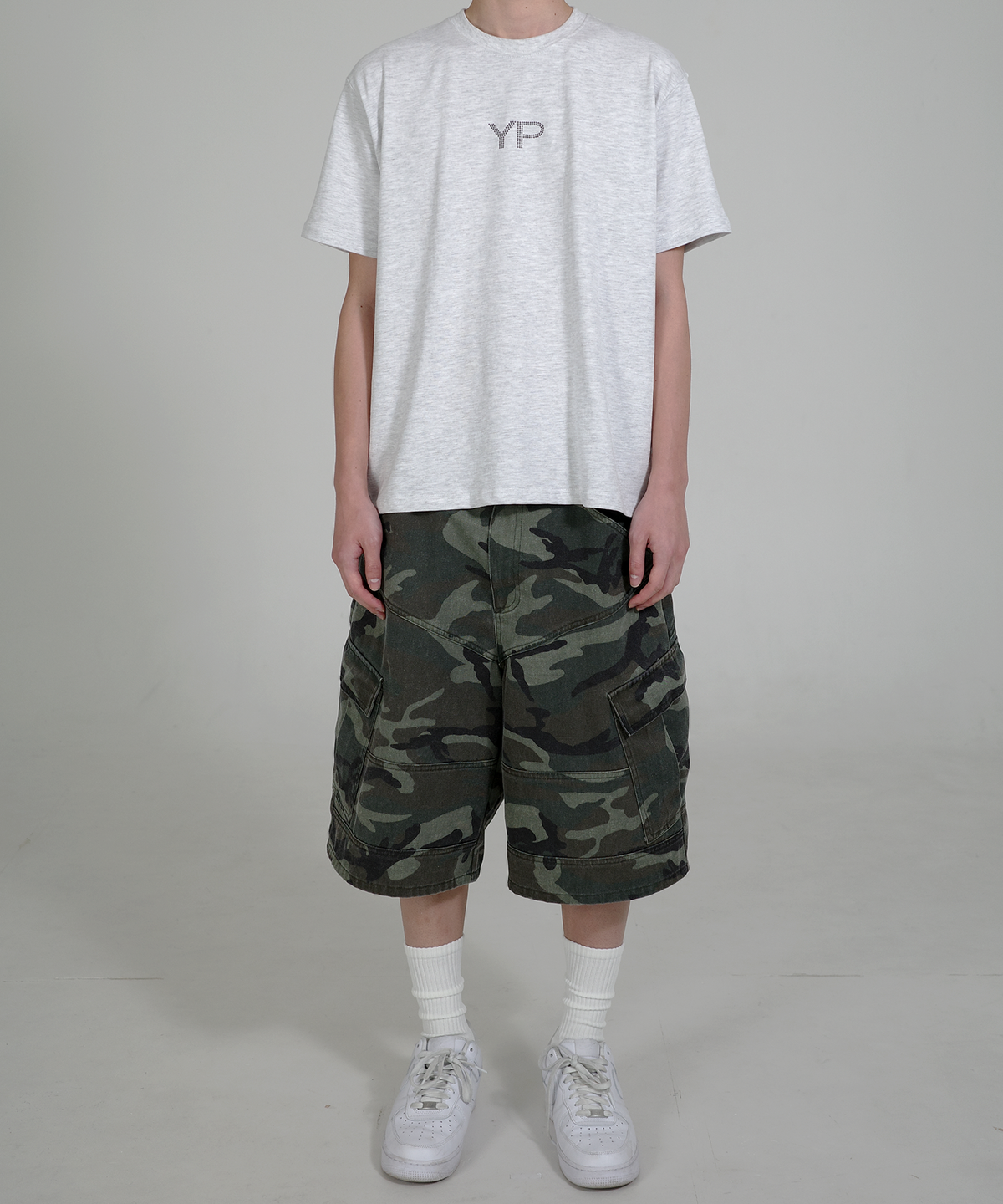 유프(YUPE) YP Hotfix T-Shirts - White Melange