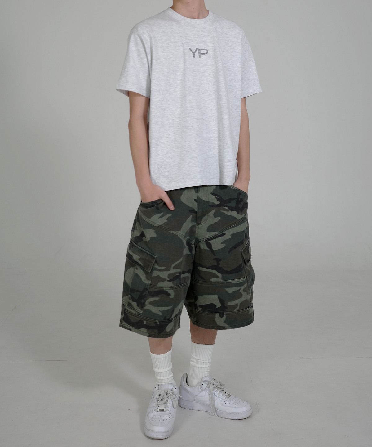 유프(YUPE) YP Hotfix T-Shirts - White Melange