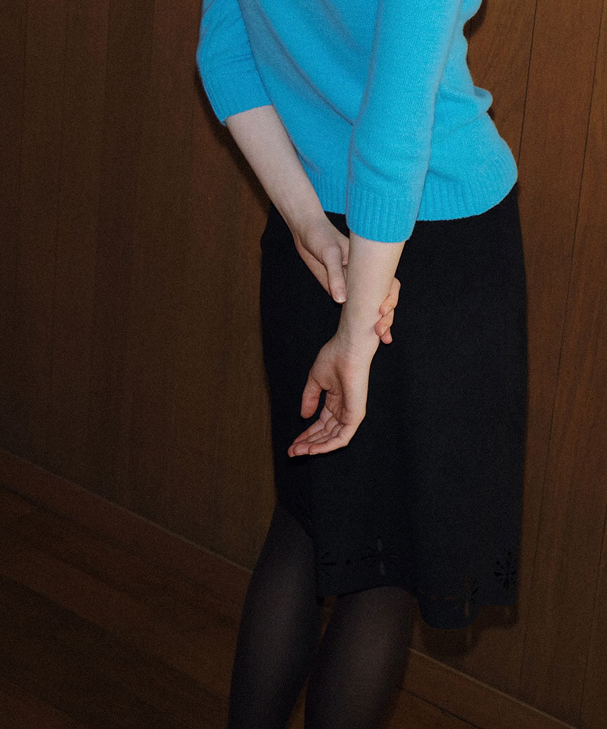 108파운드(108POUND) Lotus Suede Skirt_Black
