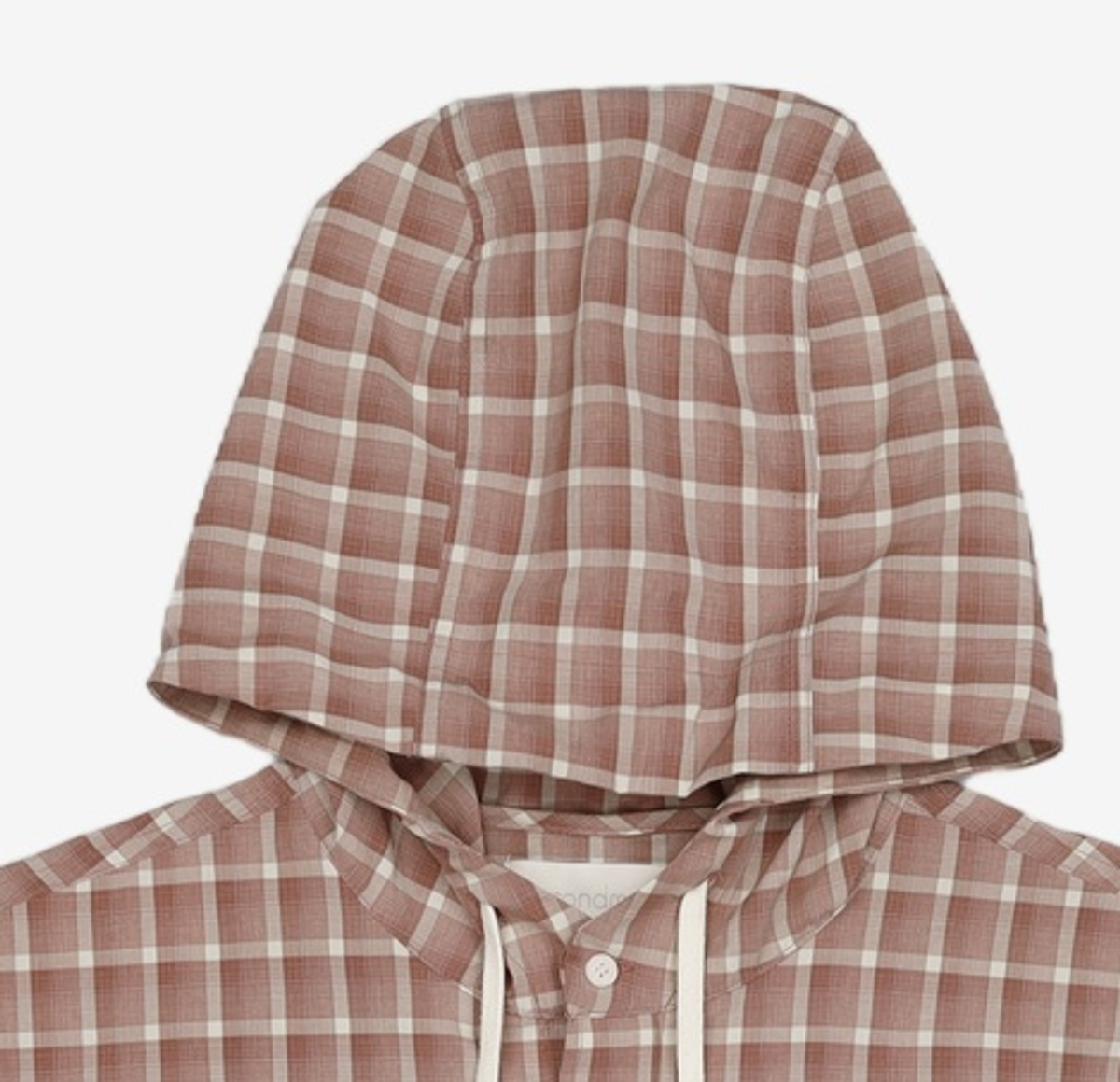 세컨모놀로그(SECONDMONO) Check Hooded Shirt [BRICKRED]_SESH012BRICKRED L