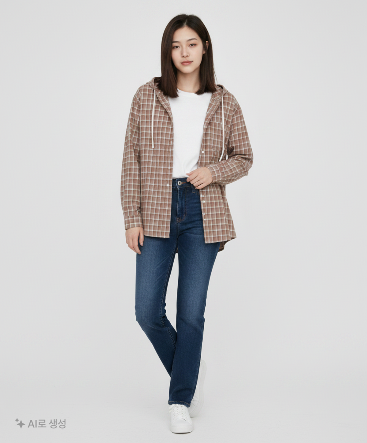 세컨모놀로그(SECONDMONO) Check Hooded Shirt [BRICKRED]_SESH012BRICKRED L