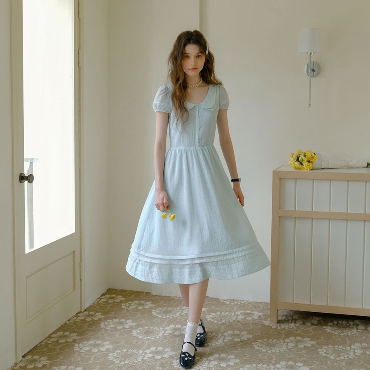 쎄무아듀(CEST MOIDEW) Cest_Romantic doll collar midi dress