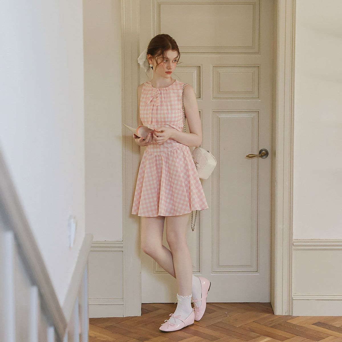 쎄무아듀(CEST MOIDEW) Cest_Gingham sleeveless mini dress