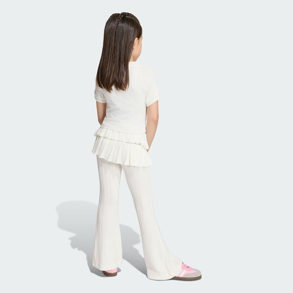 아디다스 키즈(ADIDAS KIDS) 슬림 니트 티 레깅스 세트 KR4053