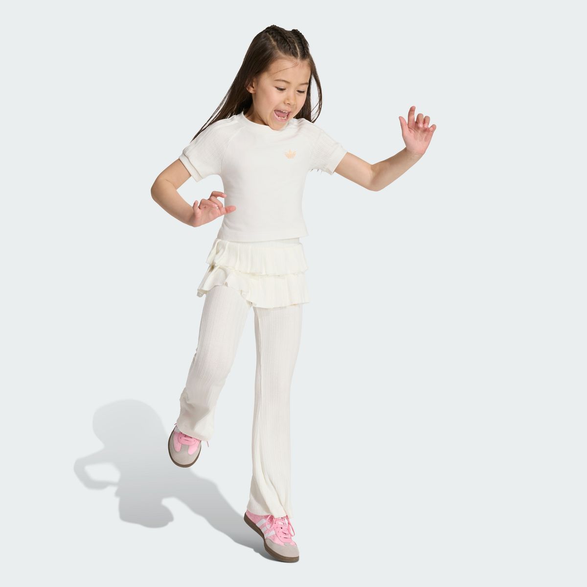 아디다스 키즈(ADIDAS KIDS) 슬림 니트 티 레깅스 세트 KR4053