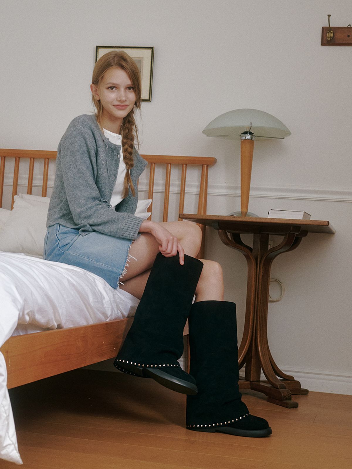 포른른(FORRR) Rivet Long Boots - 2Color
