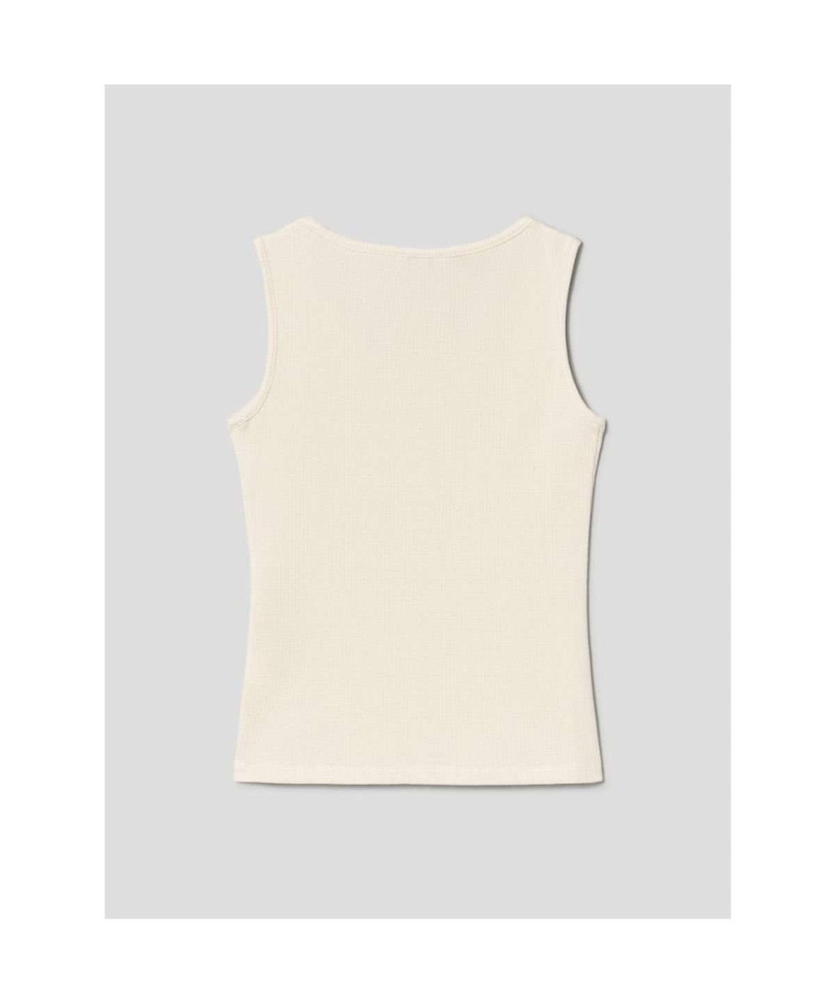 빈폴 레이디스(BEANPOLE LADIES) 와플 슬림핏 슬리브리스 티셔츠  아이보리 (BF6742C730)
