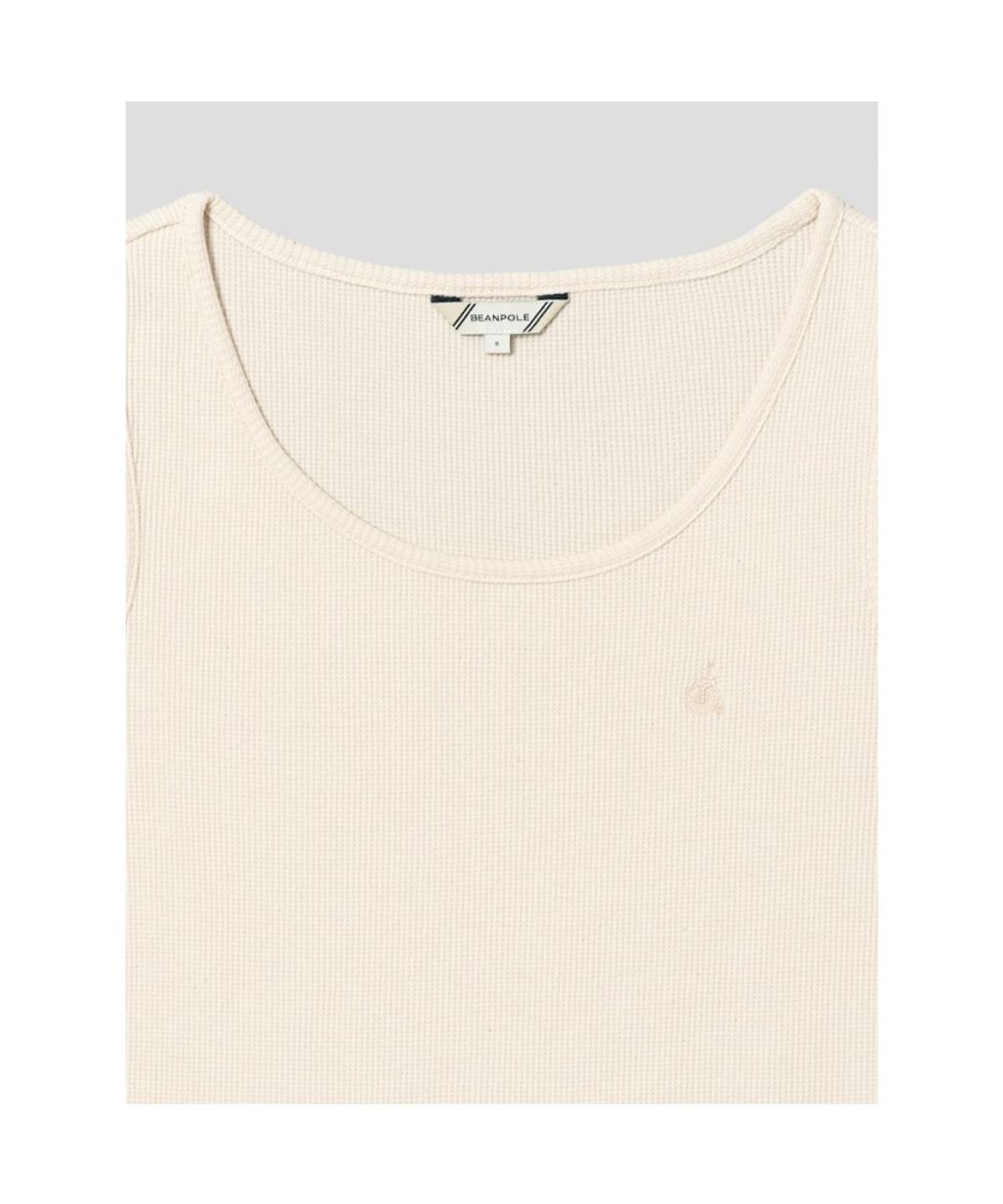 빈폴 레이디스(BEANPOLE LADIES) 와플 슬림핏 슬리브리스 티셔츠  아이보리 (BF6742C730)