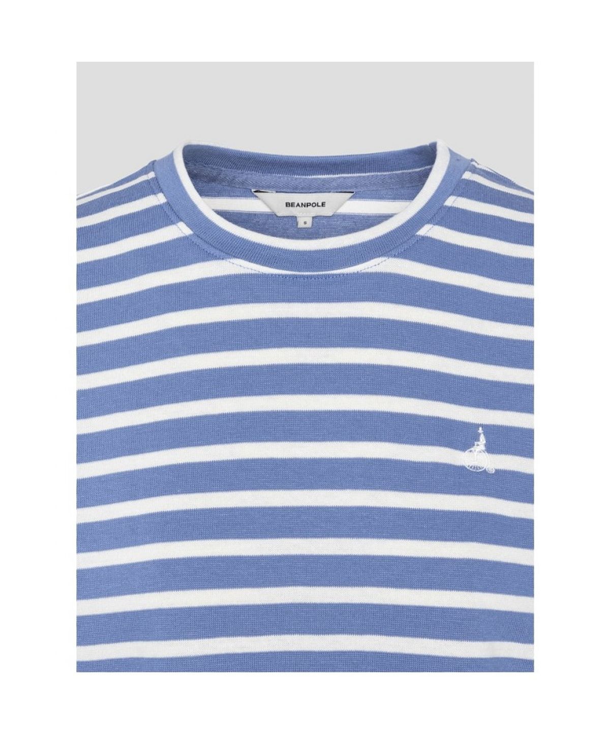 빈폴 레이디스(BEANPOLE LADIES) 스트라이프 레귤러핏 반소매 티셔츠  스카이 블루 (BF6742C71Q)