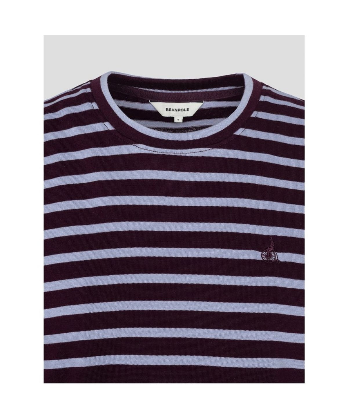 빈폴 레이디스(BEANPOLE LADIES) 스트라이프 레귤러핏 반소매 티셔츠  와인 (BF6742C71Z)