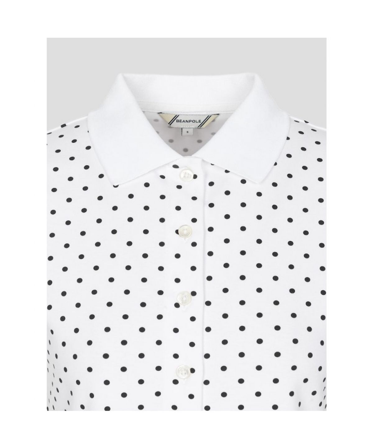 빈폴 레이디스(BEANPOLE LADIES) 도트패턴 풀오픈 반소매 티셔츠  화이트 (BF6742C721)