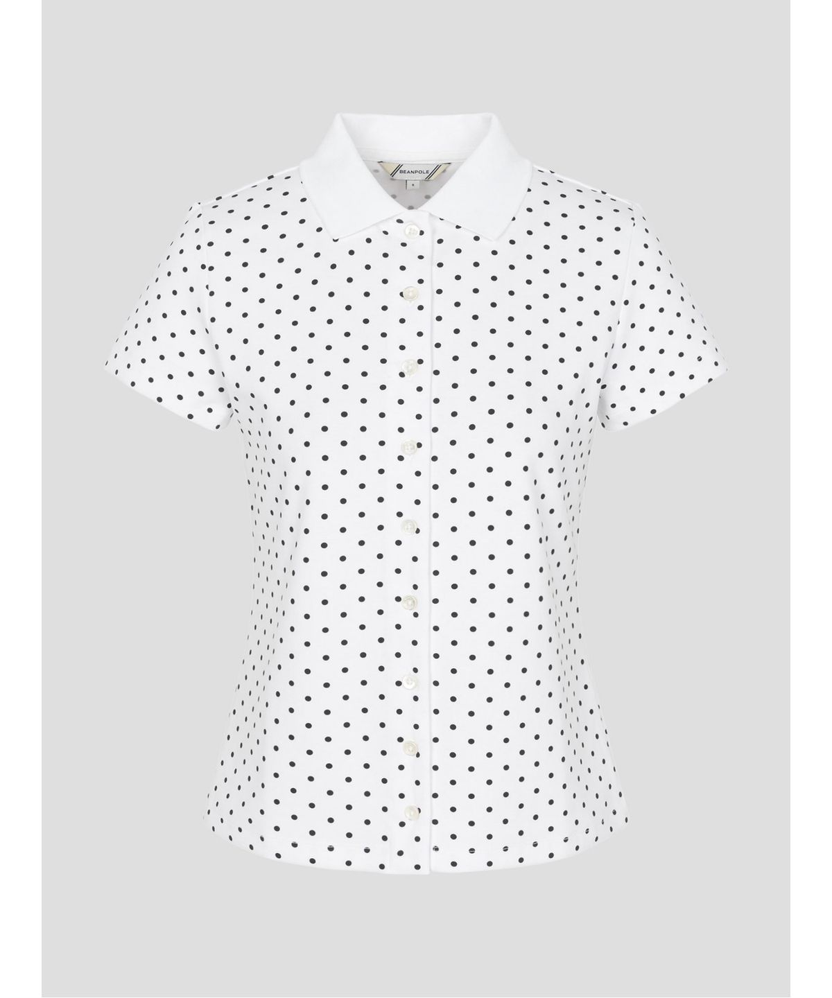 빈폴 레이디스(BEANPOLE LADIES) 도트패턴 풀오픈 반소매 티셔츠  화이트 (BF6742C721)