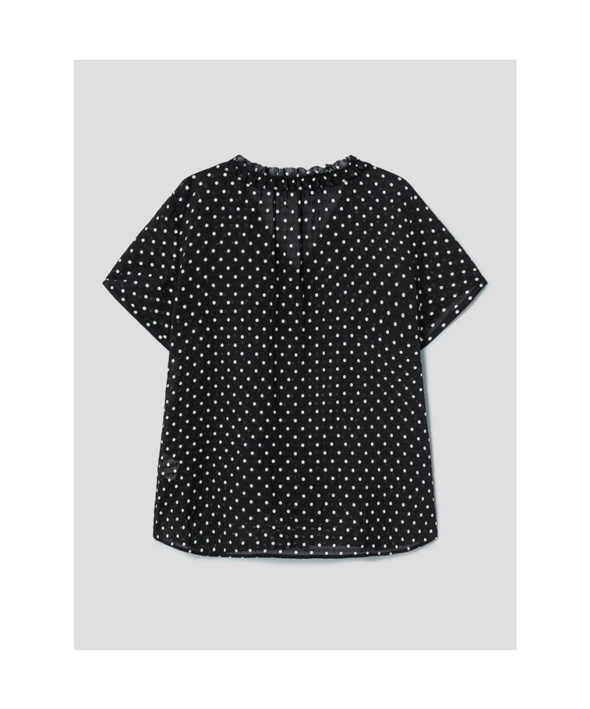 빈폴 레이디스(BEANPOLE LADIES) 도트 브이넥 캡슬리브 블라우스  블랙 (BF6765C515)