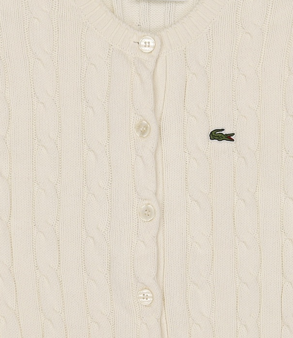라코스테(LACOSTE) 여성 케이블 반팔 가디건 AF012E-53G 166 36