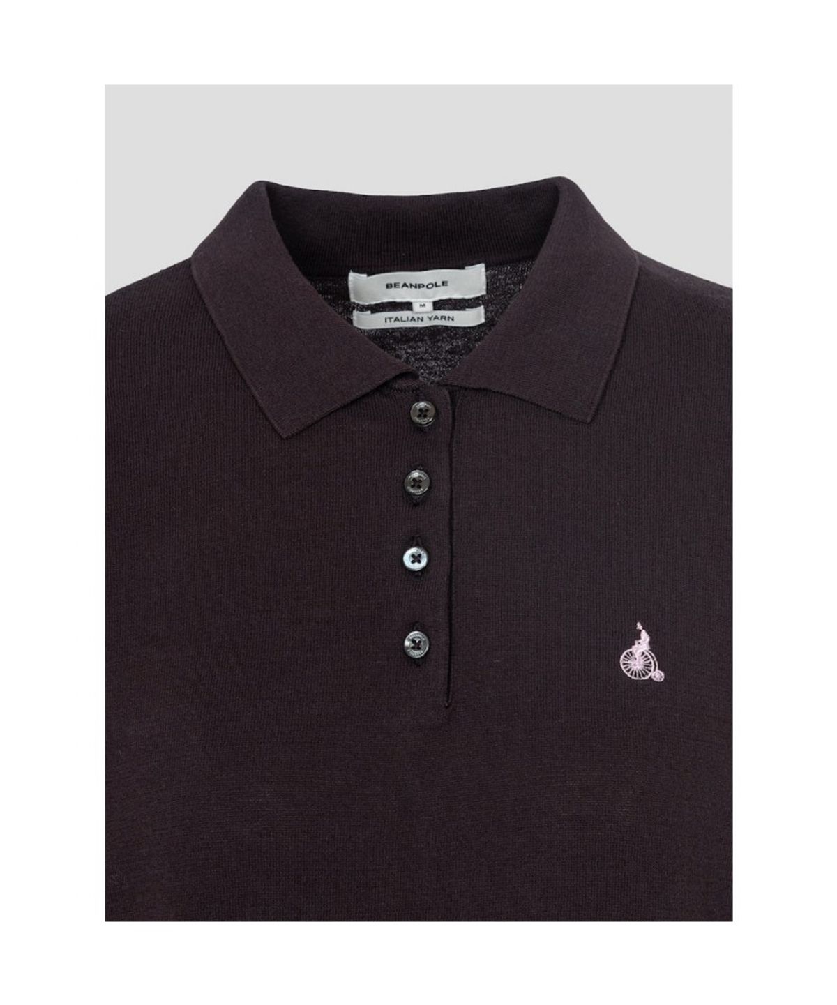 빈폴 레이디스(BEANPOLE LADIES) 코튼 티칼라 반소매 풀오버  브라운 (BF6751C04D)