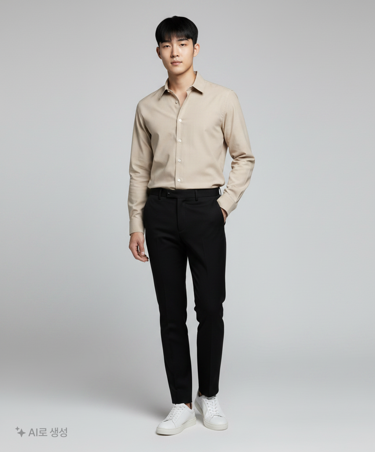 티엔지티(TNGT) 베이지 린넨라이크 릴랙스 셔츠 (TNSH3E200I2) 100