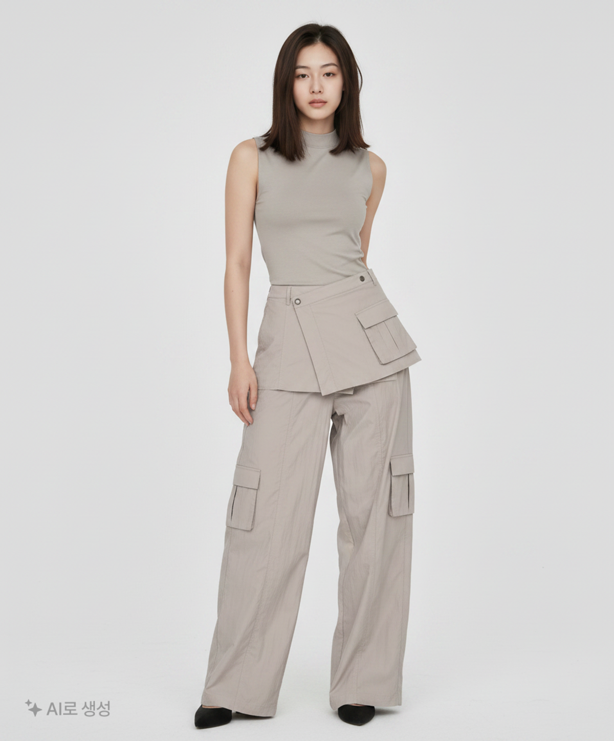 다이애그널(DIAGONAL) CARGO WRAP PANTS (grey) M