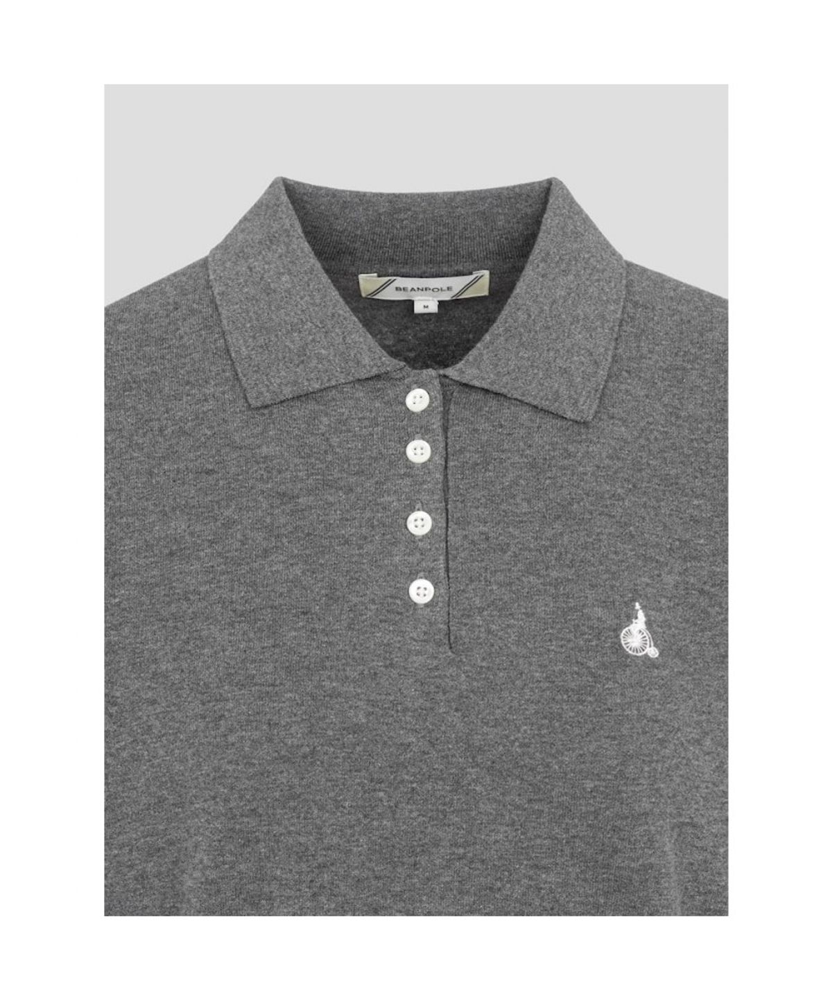 빈폴 레이디스(BEANPOLE LADIES) 코튼 티칼라 반소매 풀오버  그레이 (BF6751C063)