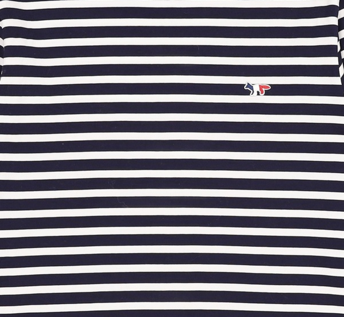 메종 키츠네(MAISON KITSUNE) 트리컬러 폭스 스트라이프 긴팔 티셔츠 FU00115KJ0044 S198 BLACK M