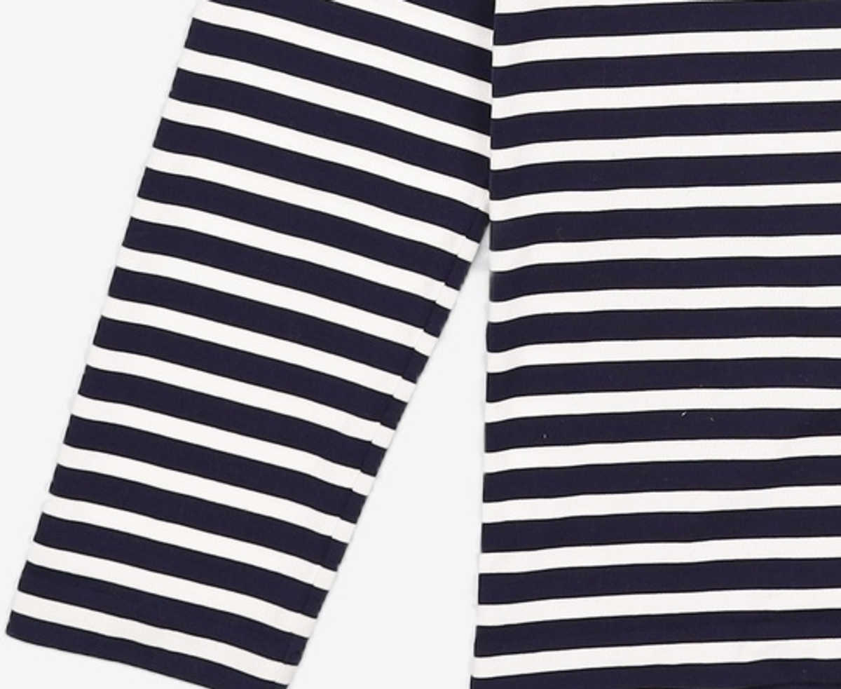 메종 키츠네(MAISON KITSUNE) 트리컬러 폭스 스트라이프 긴팔 티셔츠 FU00115KJ0044 S198 BLACK M
