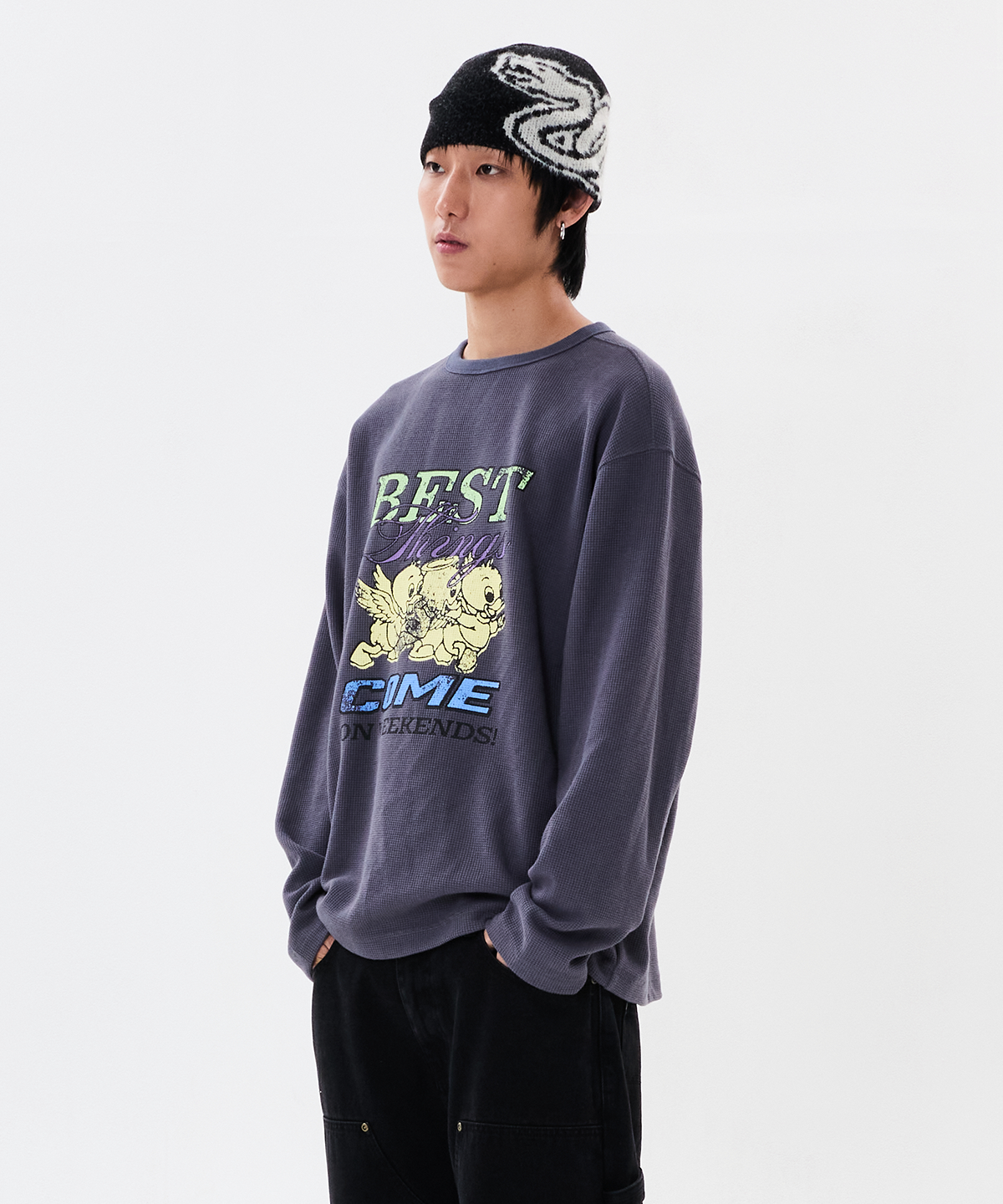 위캔더스(WKNDRS) SNAKE BEANIE (BLACK)